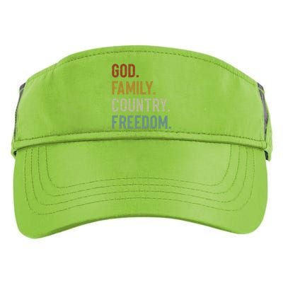 God Family Country Freedom Retro Patriotic Christian Values Gift Adult Drive Performance Visor