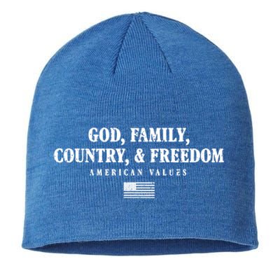 God Family Country And Freedom Gift Sustainable Beanie