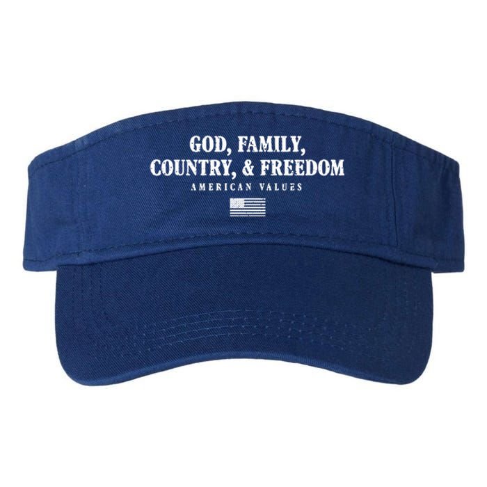 God Family Country And Freedom Gift Valucap Bio-Washed Visor