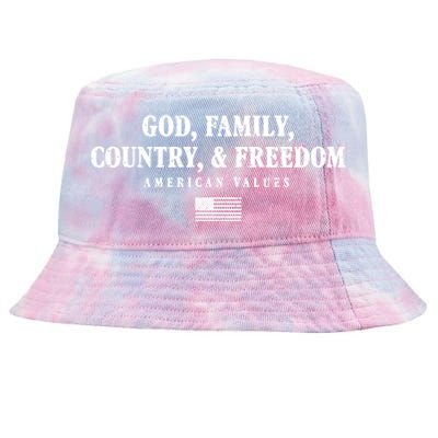 God Family Country And Freedom Gift Tie-Dyed Bucket Hat