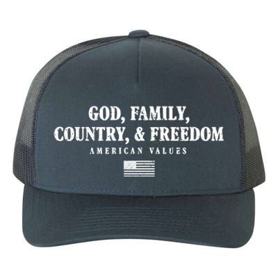 God Family Country And Freedom Gift Yupoong Adult 5-Panel Trucker Hat