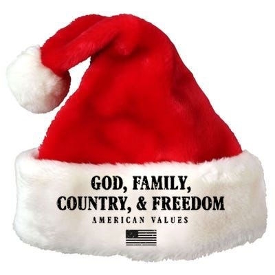 God Family Country And Freedom Gift Premium Christmas Santa Hat