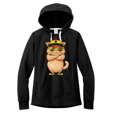 Ghanaian Flag Cat Mom Souvenirs Products Kitten Ghana Women's Fleece Hoodie