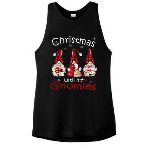 Gnome Family Christmas Buffalo Plaid Ladies PosiCharge Tri-Blend Wicking Tank