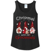 Gnome Family Christmas Buffalo Plaid Ladies Essential Tank