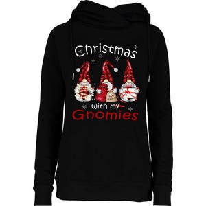 Gnome Family Christmas Buffalo Plaid Womens Funnel Neck Pullover Hood