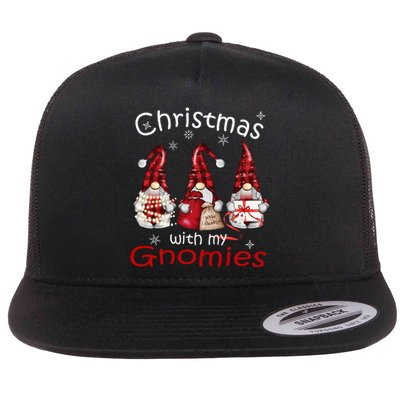 Gnome Family Christmas Buffalo Plaid Flat Bill Trucker Hat