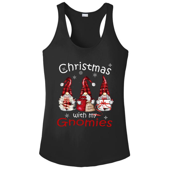 Gnome Family Christmas Buffalo Plaid Ladies PosiCharge Competitor Racerback Tank