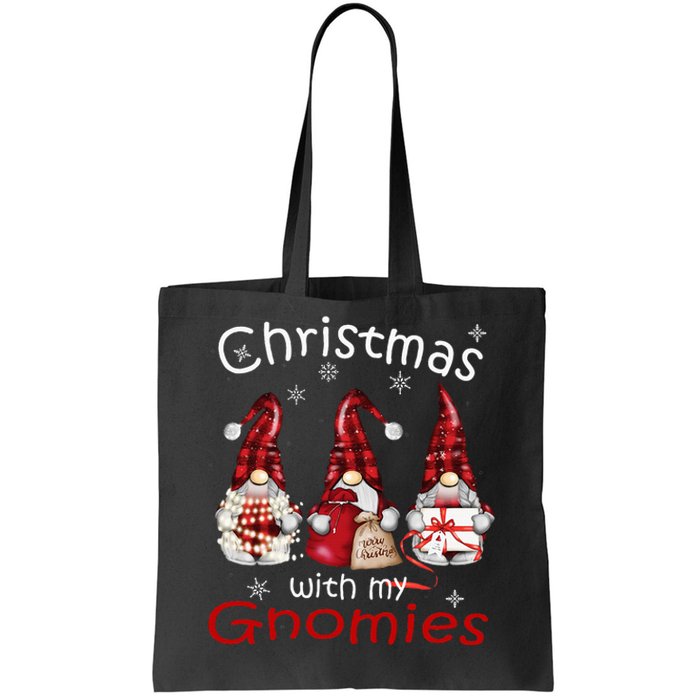 Gnome Family Christmas Buffalo Plaid Tote Bag