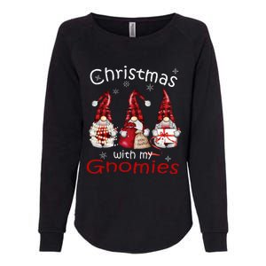 Gnome Family Christmas Buffalo Plaid Womens California Wash Sweatshirt