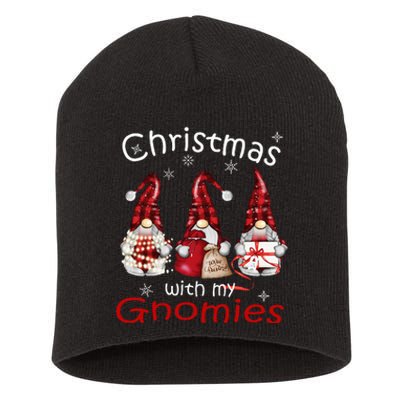 Gnome Family Christmas Buffalo Plaid Short Acrylic Beanie