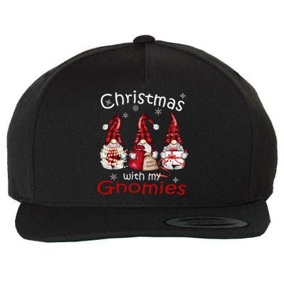 Gnome Family Christmas Buffalo Plaid Wool Snapback Cap