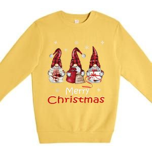 Gnome Family Christmas For Women Buffalo Plaid Premium Crewneck Sweatshirt