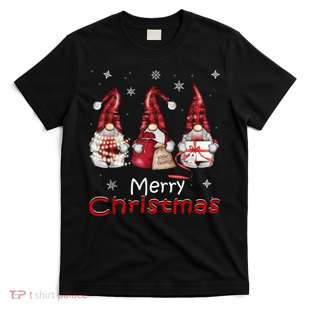 Gnome Family Christmas For Women Buffalo Plaid T-Shirt