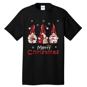 Gnome Family Christmas For Women Buffalo Plaid Tall T-Shirt