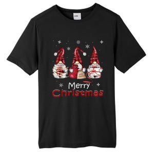 Gnome Family Christmas For Women Buffalo Plaid Tall Fusion ChromaSoft Performance T-Shirt