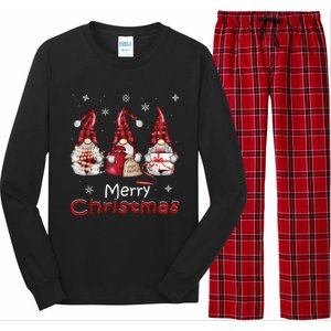 Gnome Family Christmas For Women Buffalo Plaid Long Sleeve Pajama Set