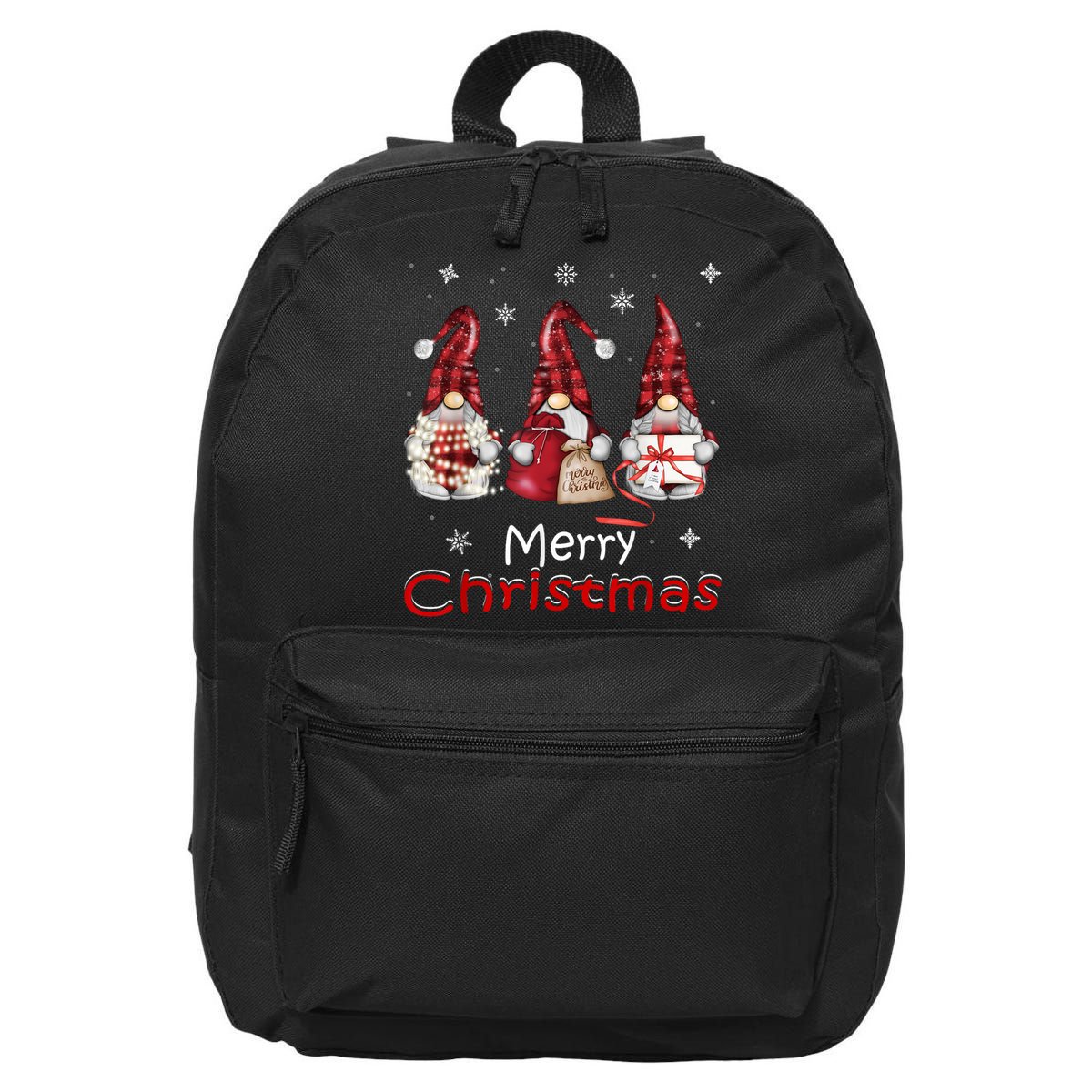 Gnome Family Christmas For Women Buffalo Plaid 16 in Basic Backpack