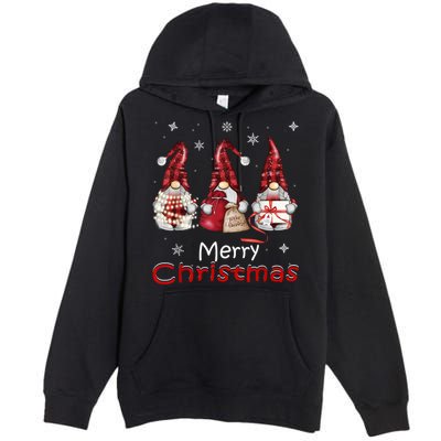 Gnome Family Christmas For Women Buffalo Plaid Premium Pullover Hoodie