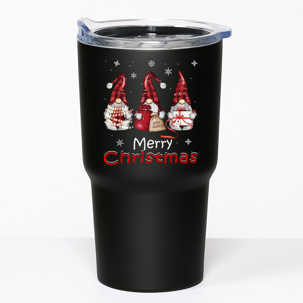 Gnome Family Christmas For Women Buffalo Plaid Tumbler