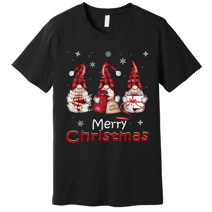 Gnome Family Christmas For Women Buffalo Plaid Premium T-Shirt