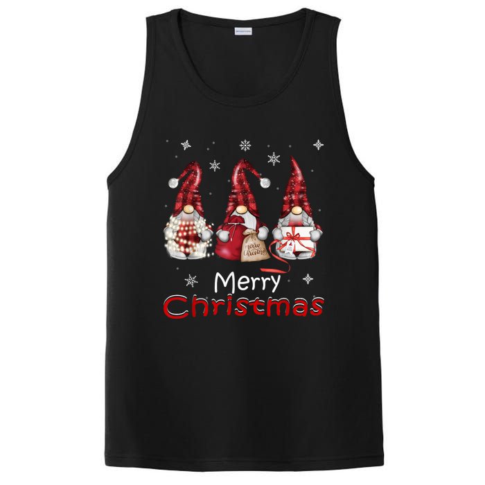 Gnome Family Christmas For Women Buffalo Plaid PosiCharge Competitor Tank