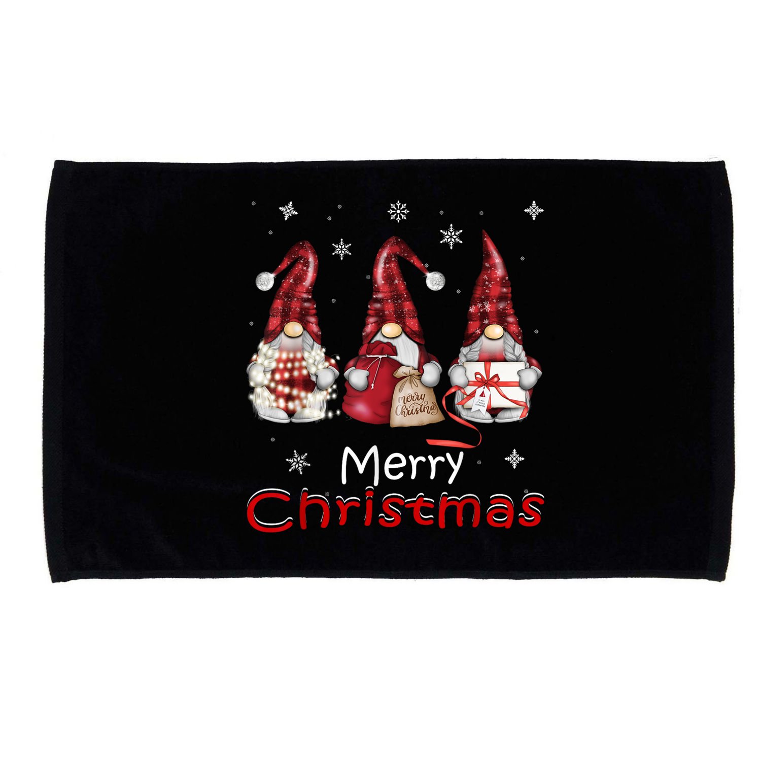 Gnome Family Christmas For Women Buffalo Plaid Microfiber Hand Towel