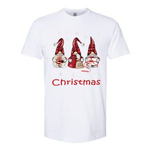 Gnome Family Christmas For Women Buffalo Plaid Softstyle CVC T-Shirt