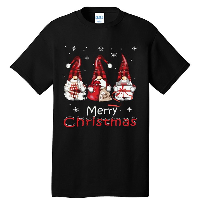 Gnome Family Christmas Shirts For Women Buffalo Plaid Tall T-Shirt