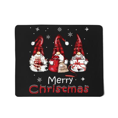 Gnome Family Christmas Shirts For Women Buffalo Plaid Mousepad