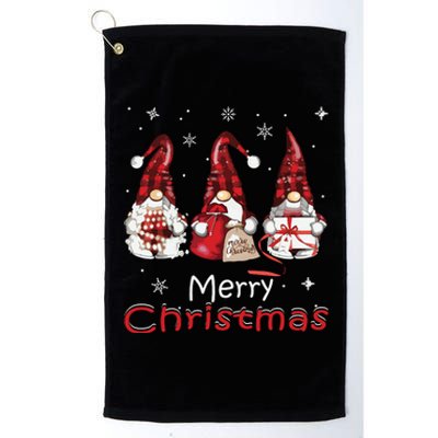 Gnome Family Christmas Shirts For Women Buffalo Plaid Platinum Collection Golf Towel