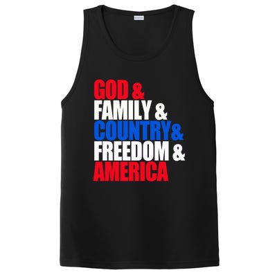 God Family Country Freedom Patriotic Holiday Gift PosiCharge Competitor Tank