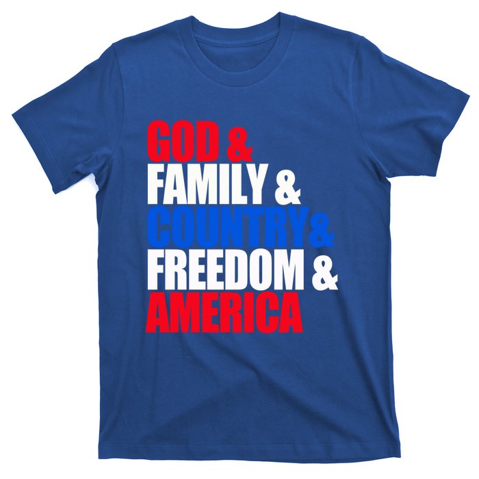 God Family Country Freedom Patriotic Holiday Gift T-Shirt