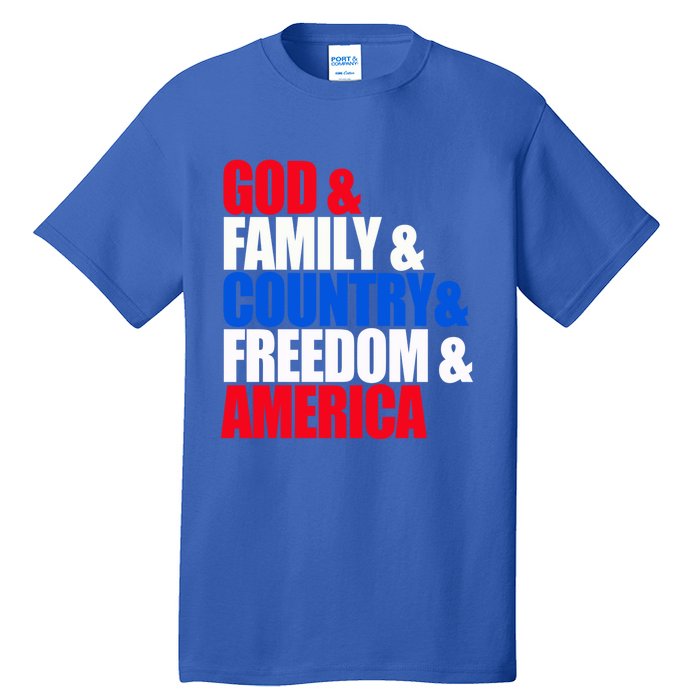 God Family Country Freedom Patriotic Holiday Gift Tall T-Shirt