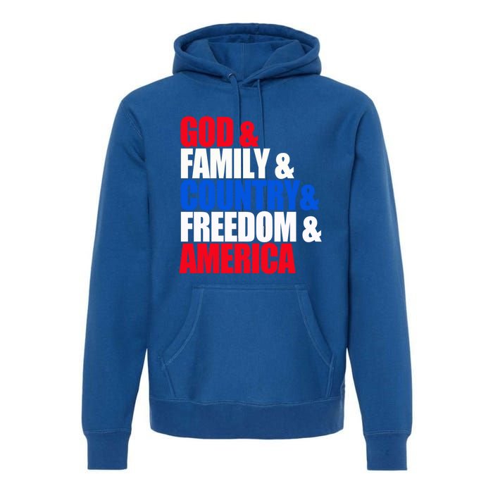 God Family Country Freedom Patriotic Holiday Gift Premium Hoodie