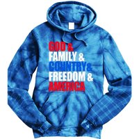 God Family Country Freedom Patriotic Holiday Gift Tie Dye Hoodie