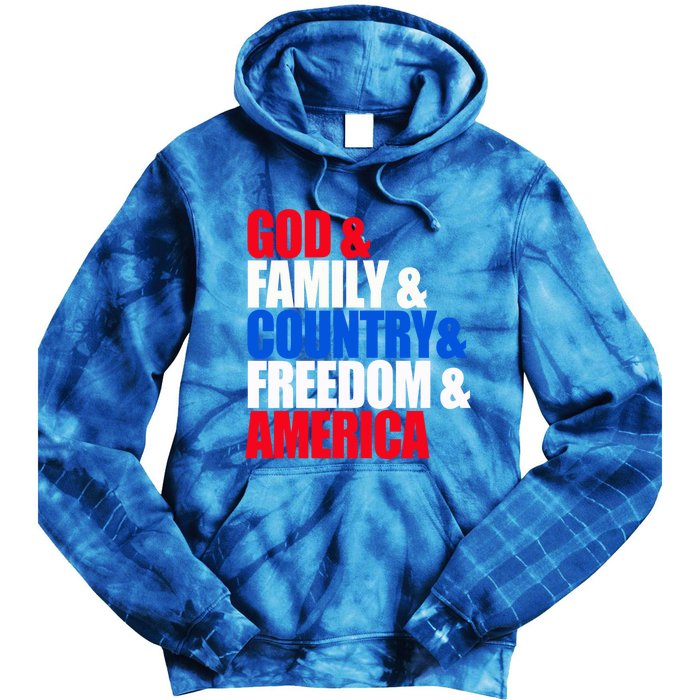 God Family Country Freedom Patriotic Holiday Gift Tie Dye Hoodie