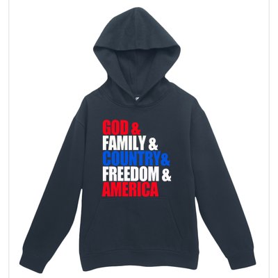 God Family Country Freedom Patriotic Holiday Gift Urban Pullover Hoodie