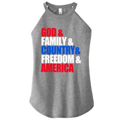 God Family Country Freedom Patriotic Holiday Gift Women’s Perfect Tri Rocker Tank