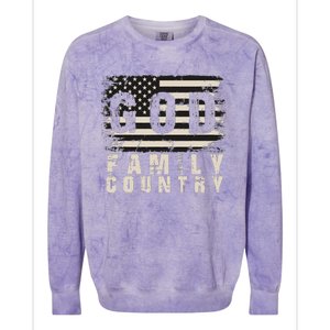 God Family Country Patriotic Proud Soldier USA Memorial Day Colorblast Crewneck Sweatshirt