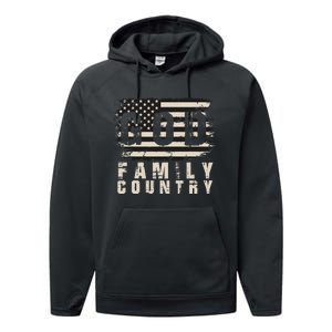 God Family Country Patriotic Proud Soldier USA Memorial Day Performance Fleece Hoodie