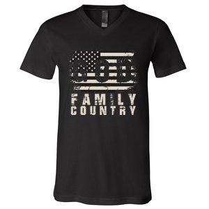 God Family Country Patriotic Proud Soldier USA Memorial Day V-Neck T-Shirt