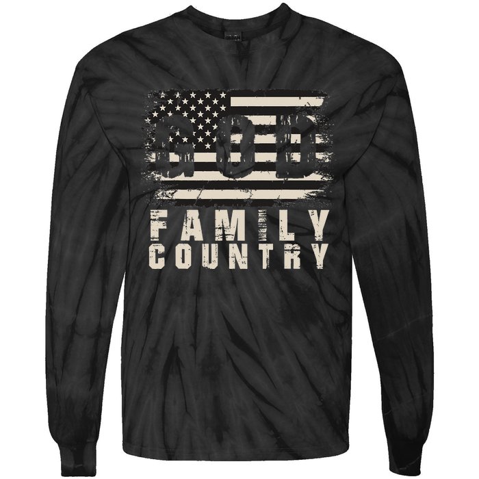 God Family Country Patriotic Proud Soldier USA Memorial Day Tie-Dye Long Sleeve Shirt