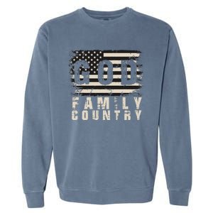 God Family Country Patriotic Proud Soldier USA Memorial Day Garment-Dyed Sweatshirt