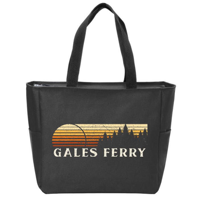 Gales Ferry Ct Vintage Evergreen Sunset Eighties Zip Tote Bag