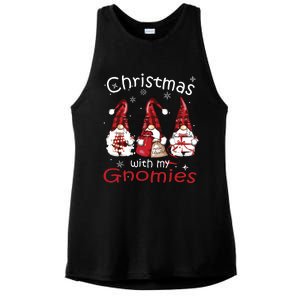 Gnome Family Christmas Shirts For Women Buffalo Plaid Ladies PosiCharge Tri-Blend Wicking Tank