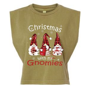 Gnome Family Christmas Shirts For Women Buffalo Plaid Garment-Dyed Women's Muscle Tee