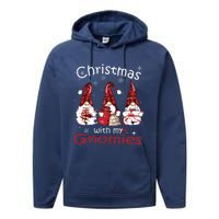 Gnome Family Christmas Shirts For Women Buffalo Plaid Performance Fleece Hoodie