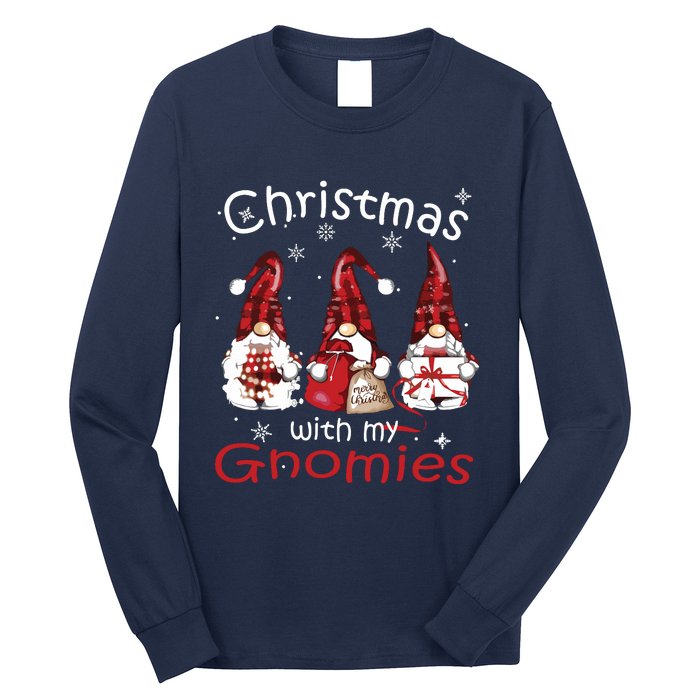 Gnome Family Christmas Shirts For Women Buffalo Plaid Long Sleeve Shirt