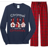 Gnome Family Christmas Shirts For Women Buffalo Plaid Long Sleeve Pajama Set